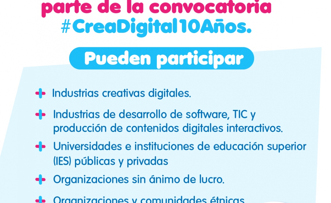 ¡Quedan 5 días! No pierda la oportunidad de participar en #CreaDigital10Años