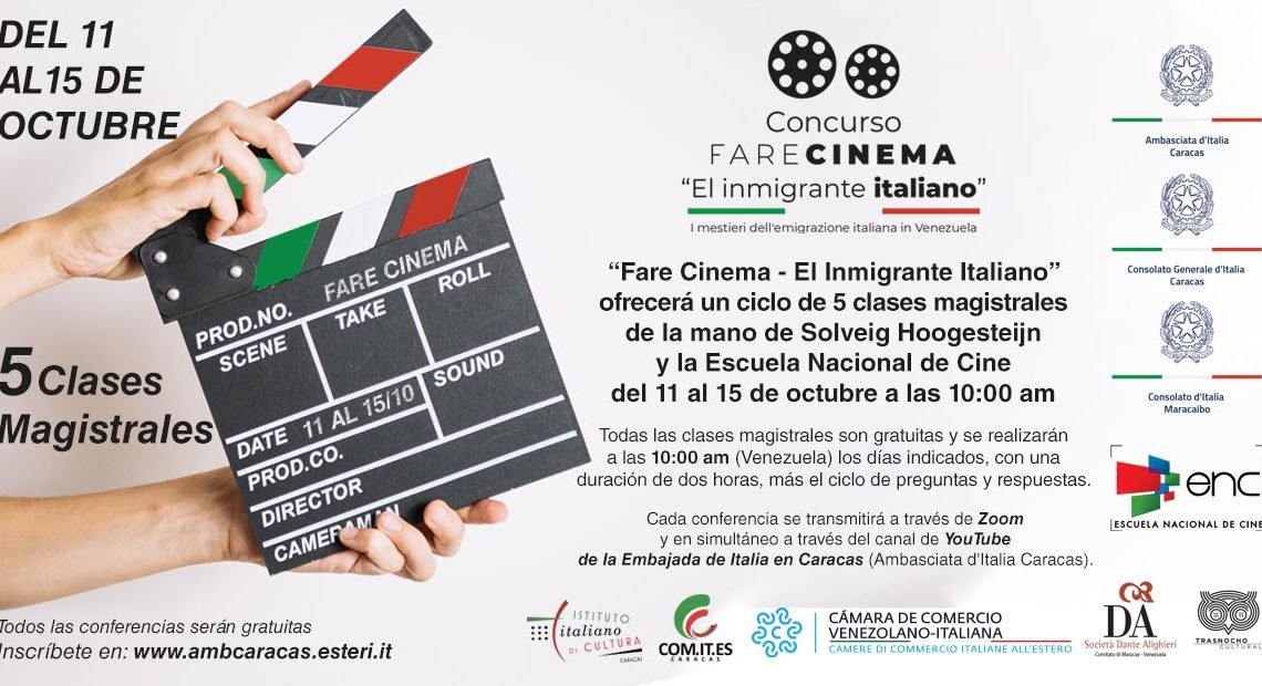 “Fare Cinema – El Inmigrante Italiano” ofrecerá un ciclo de 5 clases magistrales.
