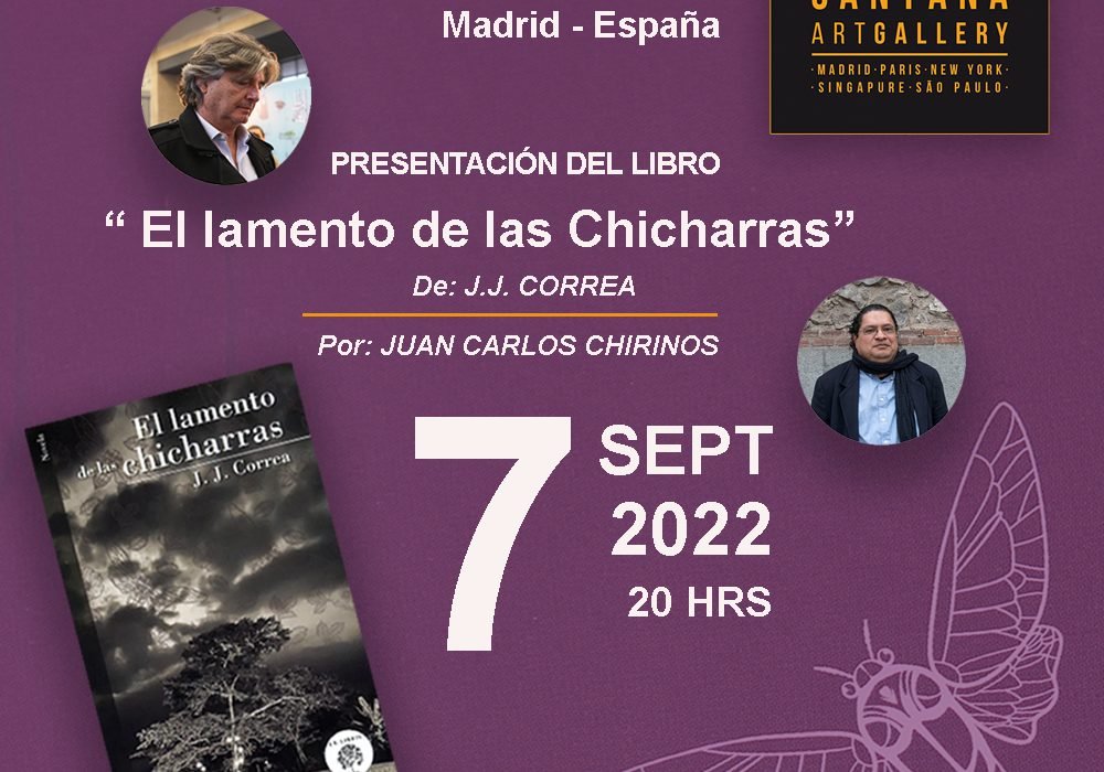 Presentación del libro «El lamento de las Chicharras» de J.J. Correa en Madrid – España.