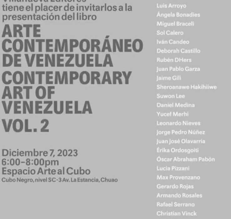 Villanueva Editores presenta volumen 2  del libro Arte Contemporáneo de Venezuela