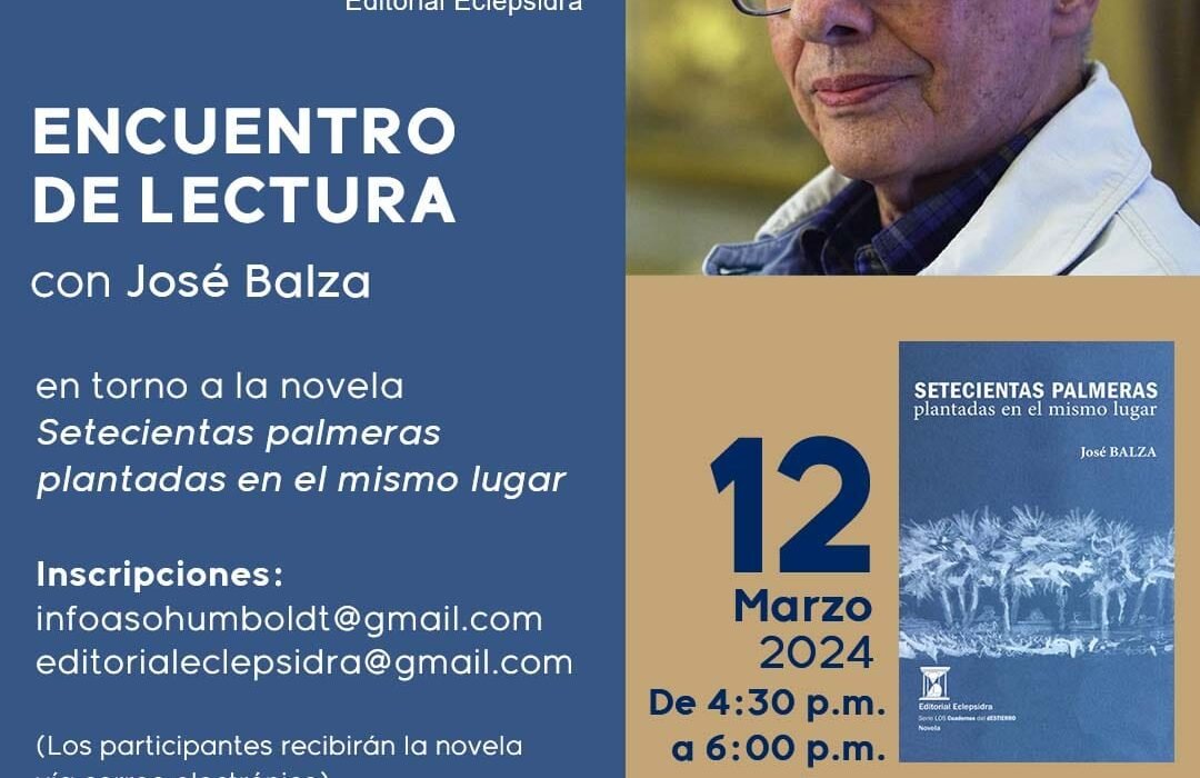 La Asociación Cultural Humboldt y la editorial Eclepsidra darán inicio al programa «Encuentro de Lectura».