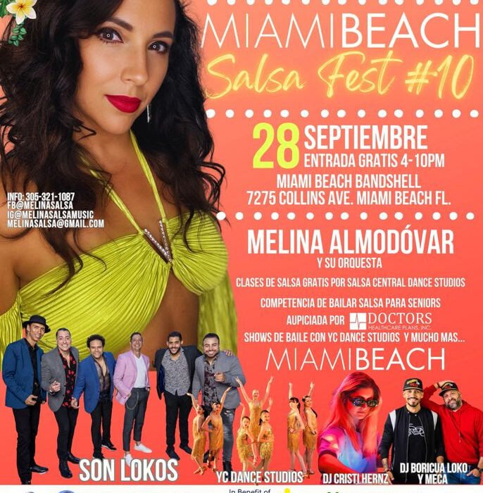 Melina Almodóvar presentará la 10ma edición del Miami Beach Salsa Fest.