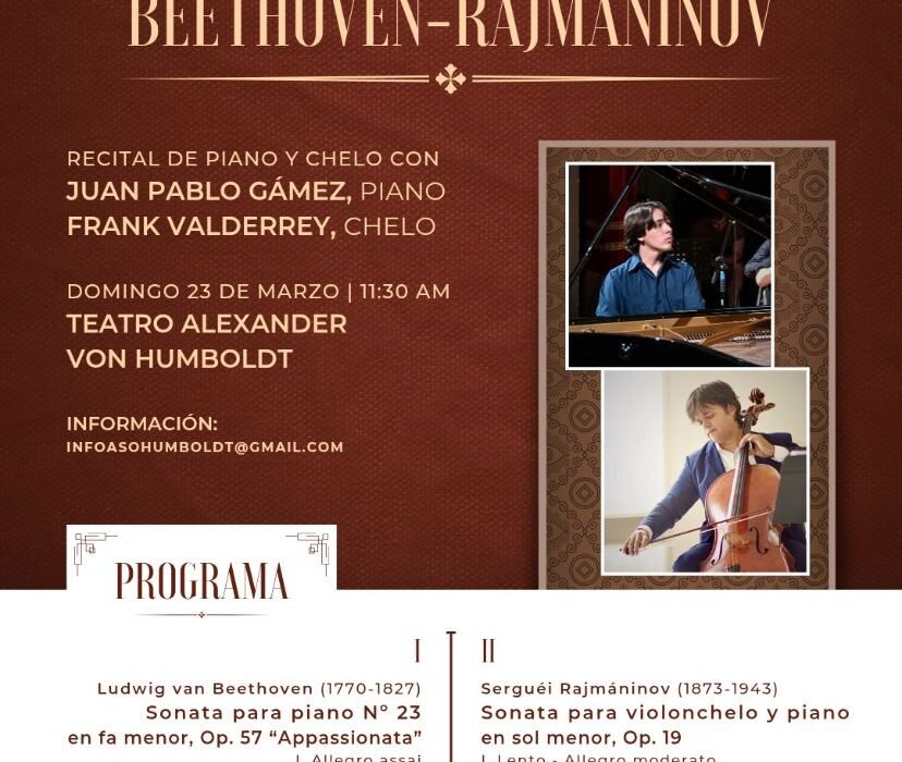 Pasión y melancolía: Beethoven y Rajmáninov en un recital de piano y chelo.