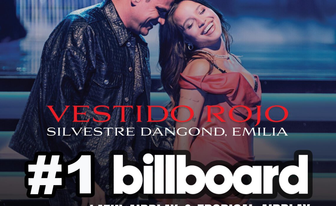 El poder de la fusión: Silvestre Dangond y Emilia  alcanzan el #1 con “Vestido Rojo”.