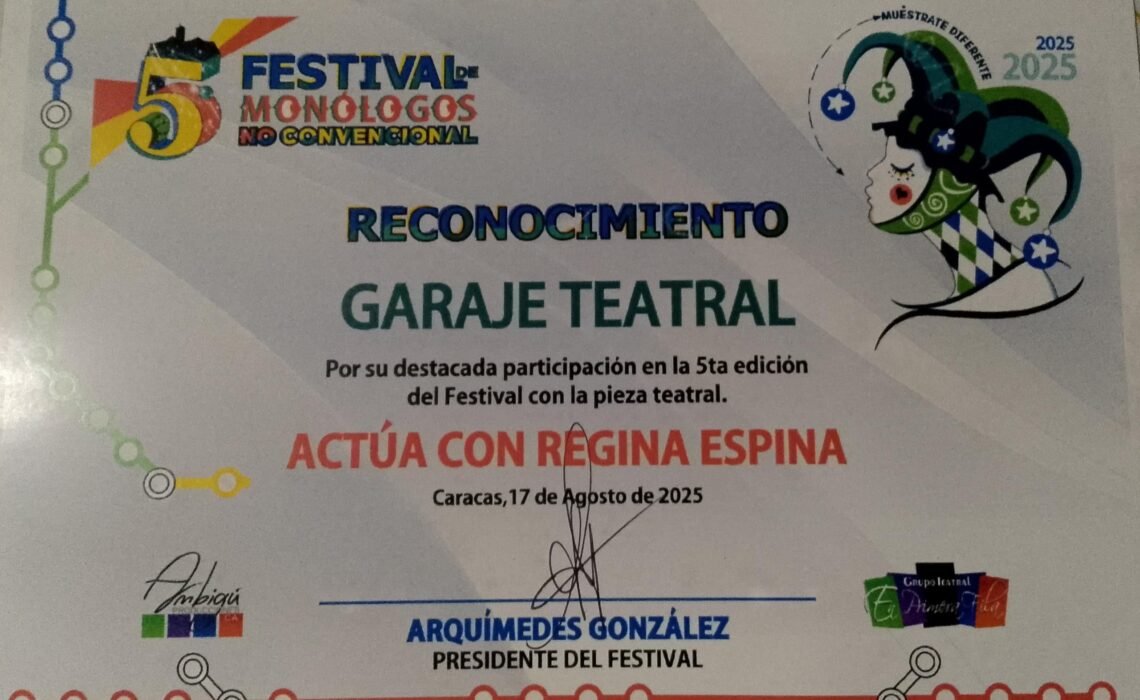 Annie Ferrer, Mención Especial en el Festival de Monólogos No Convencional.