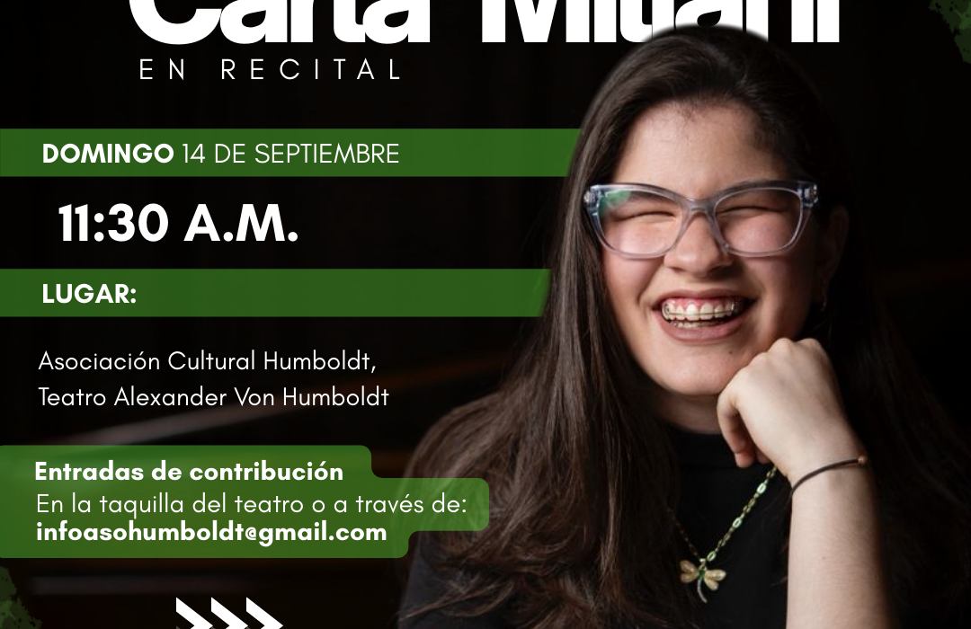 Carla Miliani deslumbra en su primer recital como solista en la Asociación Cultural Humboldt.