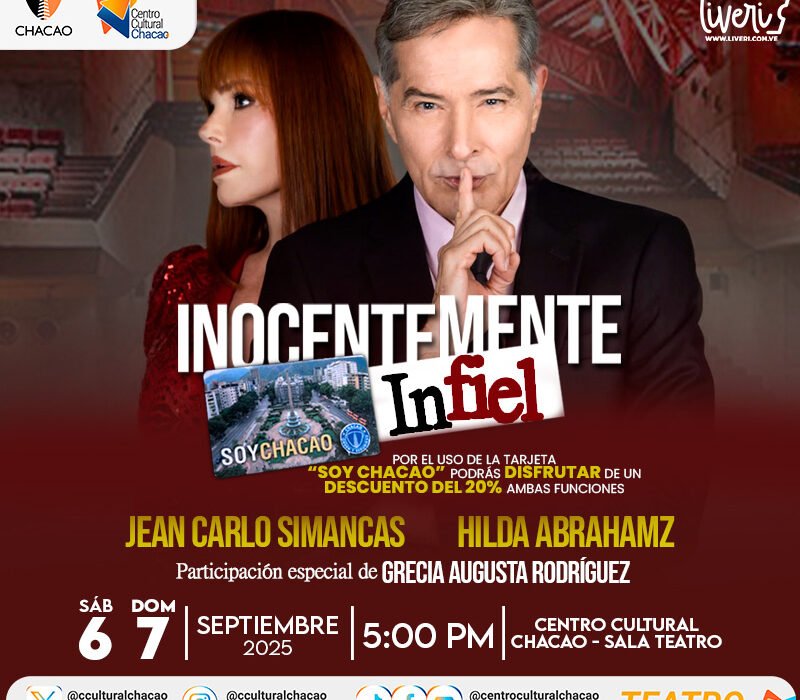 Fin de semana para disfrutar en el Centro Cultural Chacao, sábado 06 y domingo 07 de septiembre 2025.