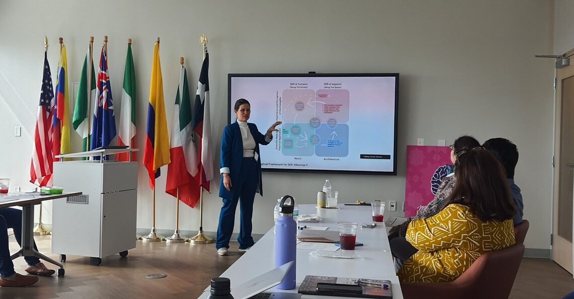 Yohany Albornoz presentó su metodología de diseño aplicando la neurociencia a la arquitectura en la Academy of Neuroscience for Architecture.