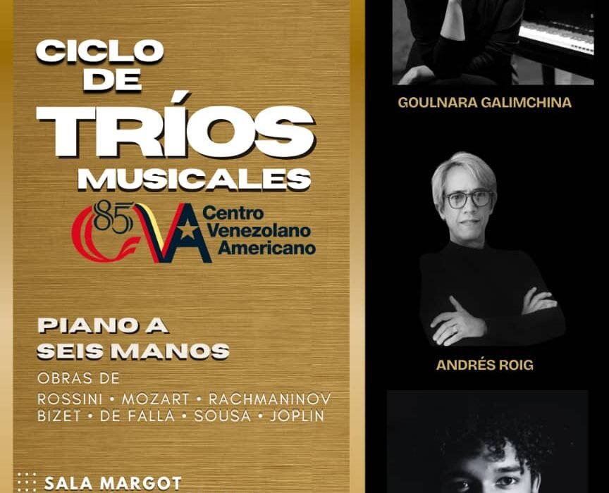 Concierto de piano a seis manos se ofrecerá en el Ciclo de Tríos Musicales del CVA Las Mercedes